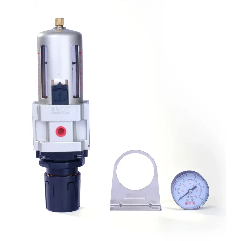 AIR FILTER REGULATOR WITH PRESSURE GAUGE - AFT PORT SIZE 1/4"