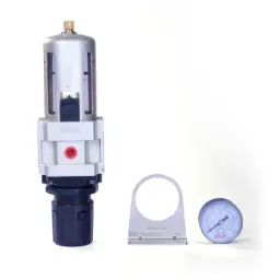 AIR FILTER REGULATOR WITH PRESSURE GAUGE - AFT PORT SIZE 1/2" 